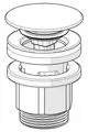 Ablaufgarnitur in Chrom-Optik, Push-Open Mechanismus. Geeignet für Waschbecken oder ähnliche Anwendungen. Marke HANSA erkennbar.